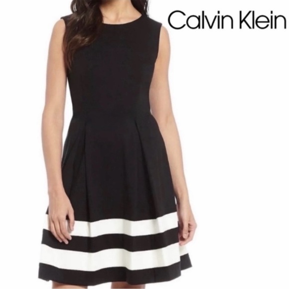 Calvin Klein Dresses & Skirts - Calvin Klein Black and White Sleeveless Dress Size 6P